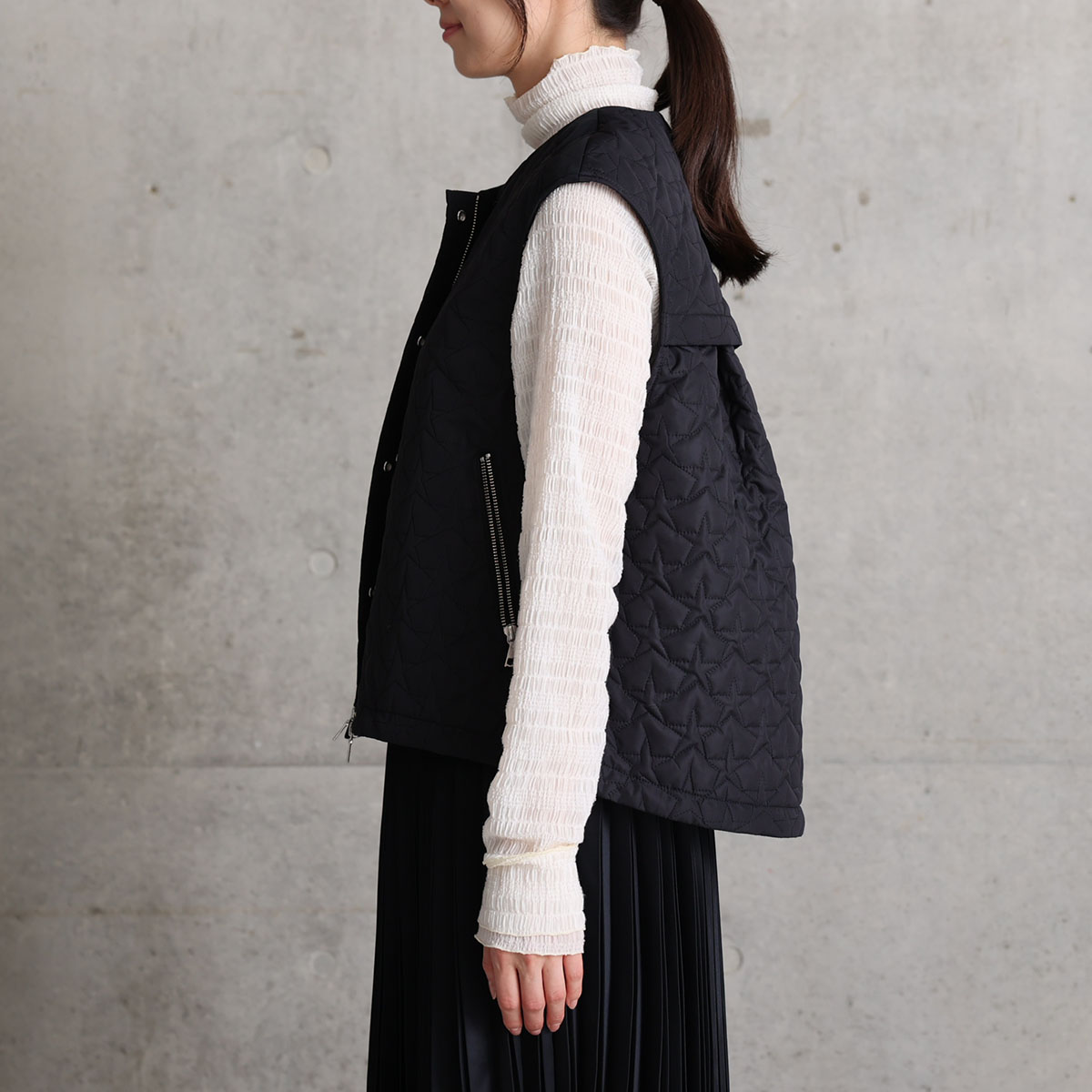 11月上旬お届け予定『Stella quilt』 2WAY gilet【全3色】の画像