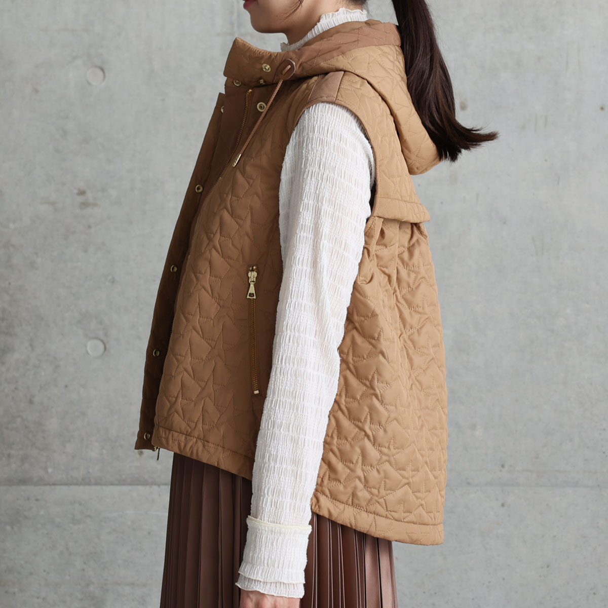 11月上旬お届け予定『Stella quilt』 2WAY gilet【全3色】の画像