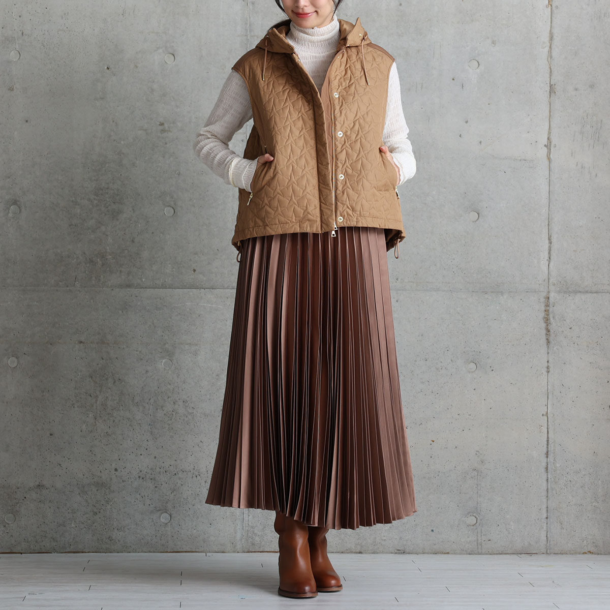 11月上旬お届け予定『Stella quilt』 2WAY gilet【全3色】の画像