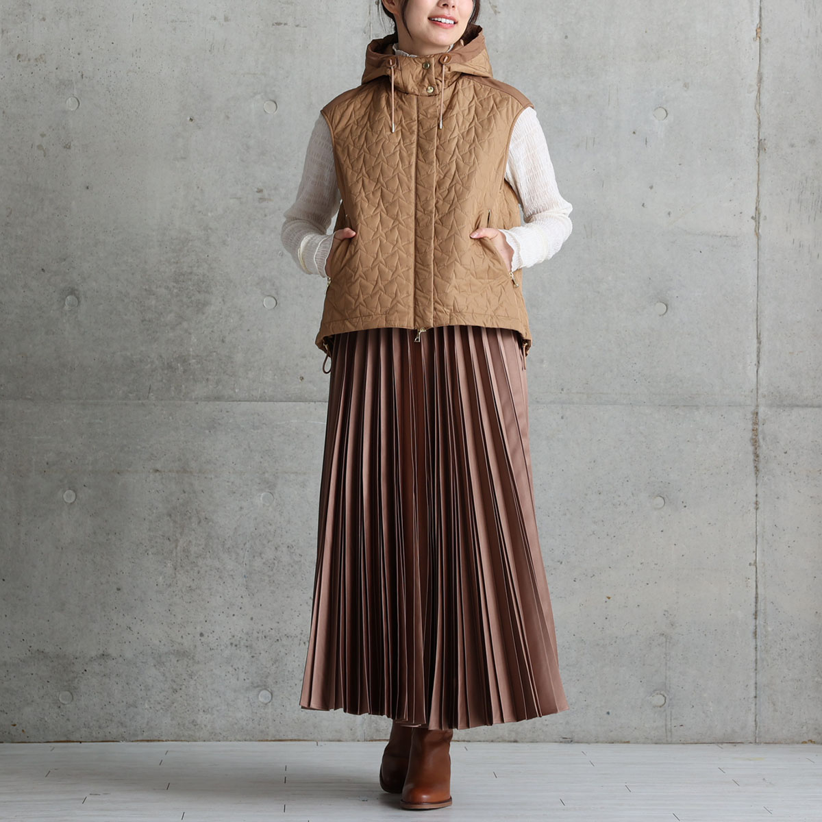 11月上旬お届け予定『Stella quilt』 2WAY gilet【全3色】の画像