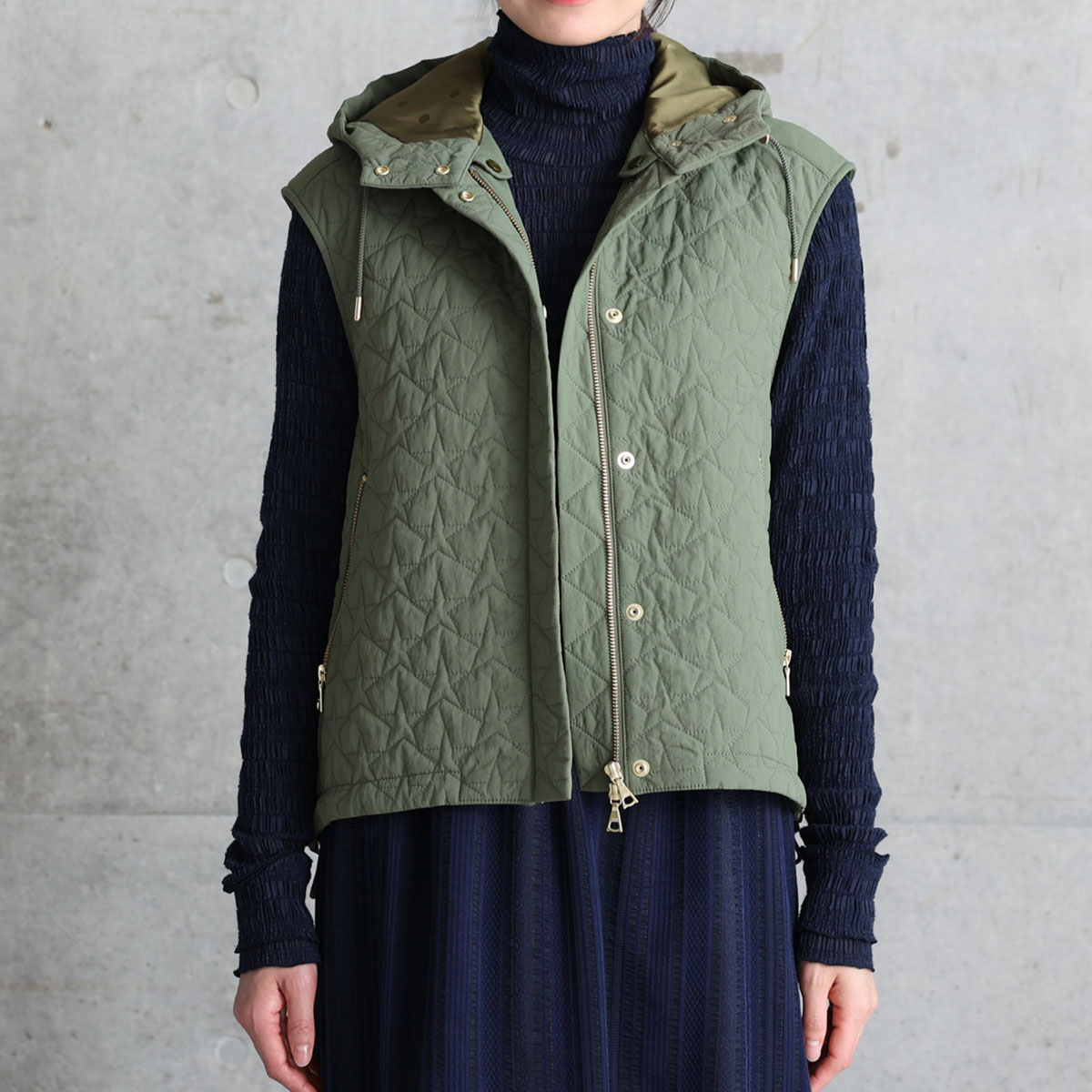 11月上旬お届け予定『Stella quilt』 2WAY gilet【全3色】の画像