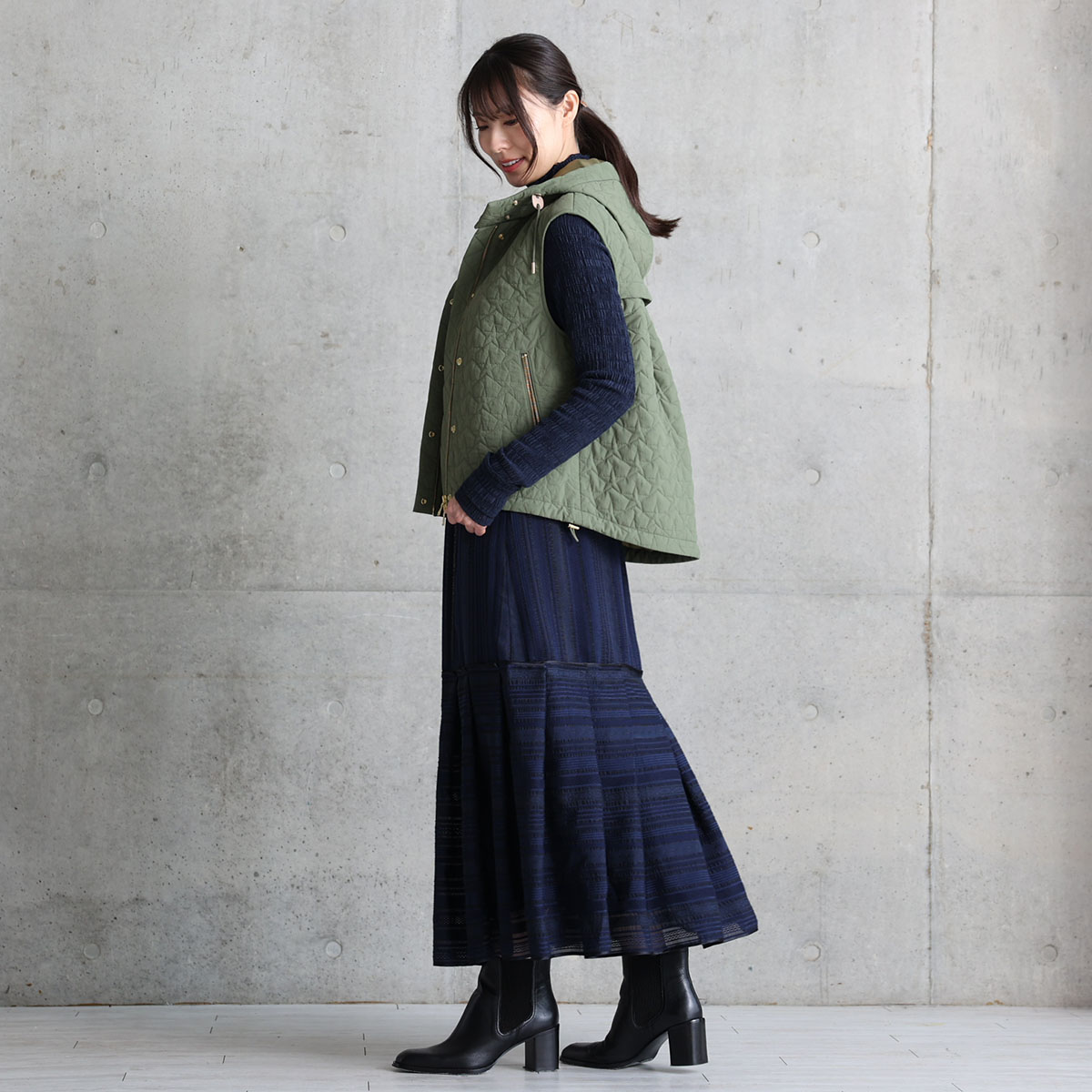 11月上旬お届け予定『Stella quilt』 2WAY gilet【全3色】の画像