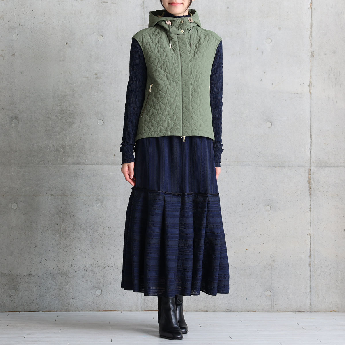 11月上旬お届け予定『Stella quilt』 2WAY gilet【全3色】の画像