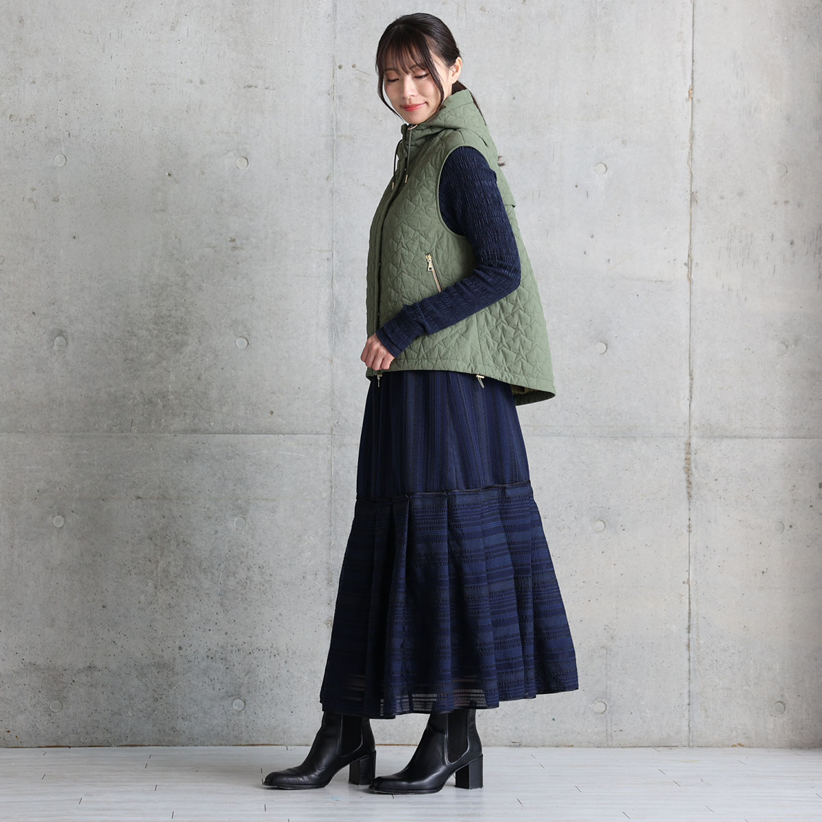 11月上旬お届け予定『Stella quilt』 2WAY gilet【全3色】の画像