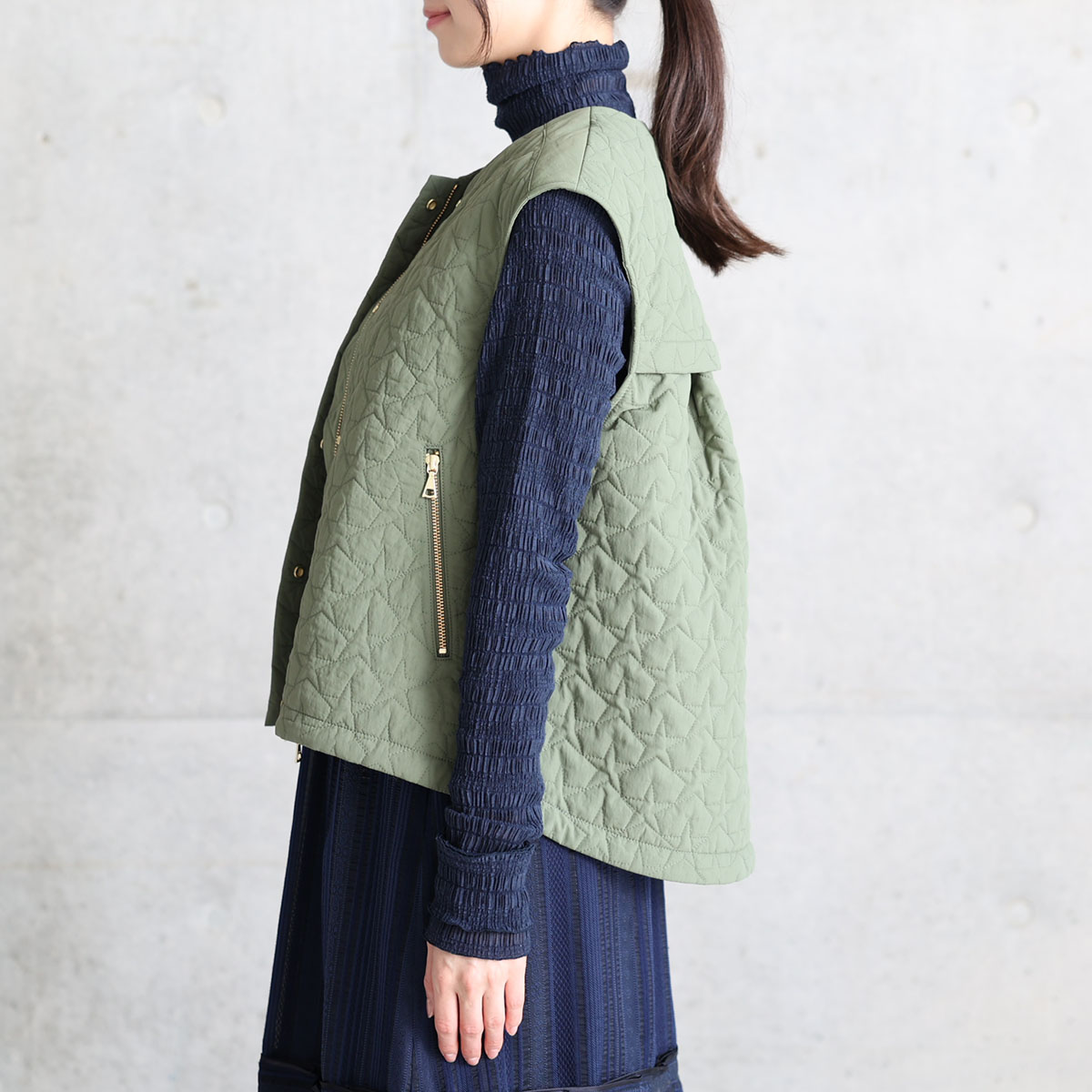 11月上旬お届け予定『Stella quilt』 2WAY gilet【全3色】の画像