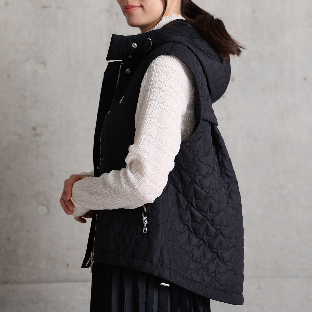 11月上旬お届け予定『Stella quilt』 2WAY gilet【全3色】の画像