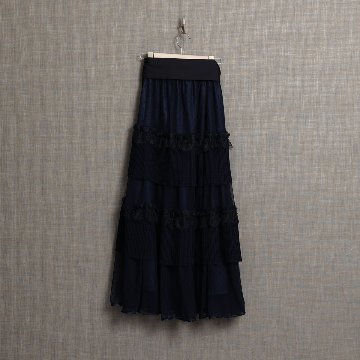 11月上旬お届け予定『Dot&pleats tulle』Tiered skirt【全3色】の画像