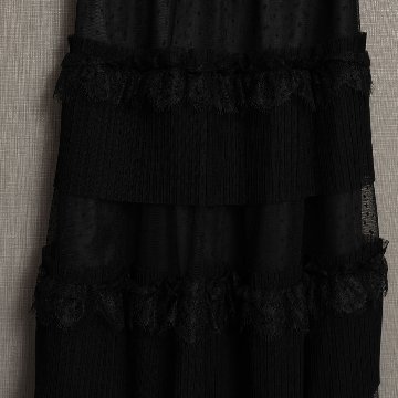 11月上旬お届け予定『Dot&pleats tulle』Tiered skirt【全3色】の画像