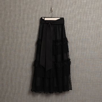 11月上旬お届け予定『Dot&pleats tulle』Tiered skirt【全3色】の画像