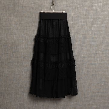 11月上旬お届け予定『Dot&pleats tulle』Tiered skirt【全3色】の画像