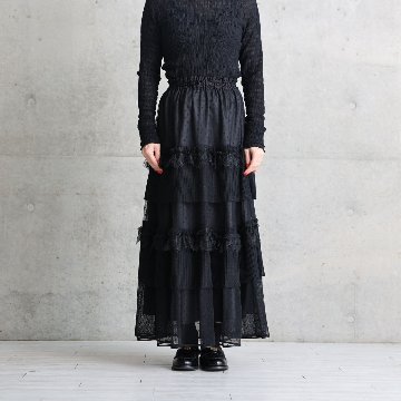 11月上旬お届け予定『Dot&pleats tulle』Tiered skirt【全3色】の画像