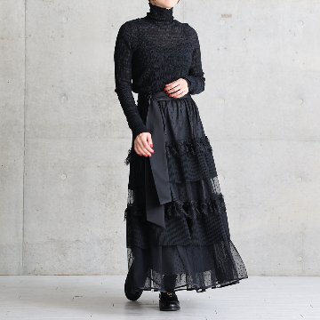 11月上旬お届け予定『Dot&pleats tulle』Tiered skirt【全3色】の画像