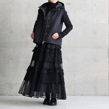 11月上旬お届け予定『Dot&pleats tulle』Tiered skirt【全3色】の画像