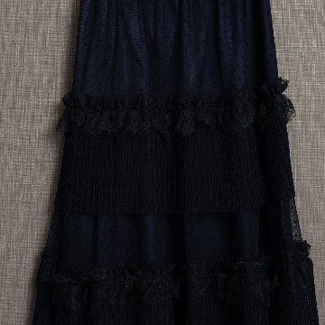 11月上旬お届け予定『Dot&pleats tulle』Tiered skirt【全3色】の画像