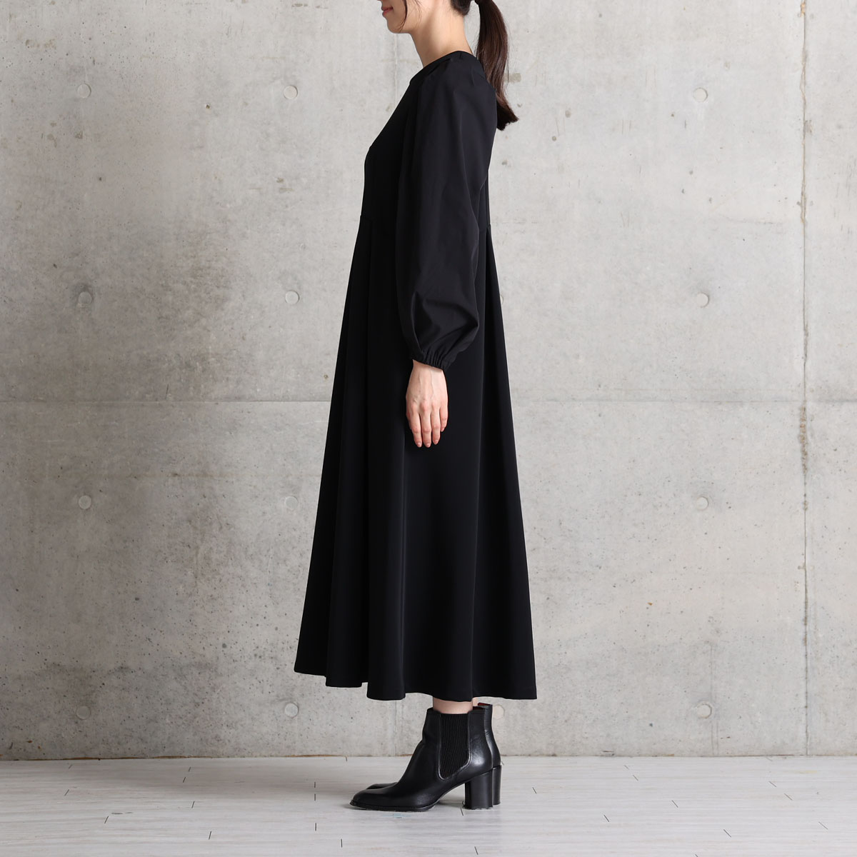 11月上旬お届け予定『Drape knit』 Long dress【全2色】の画像