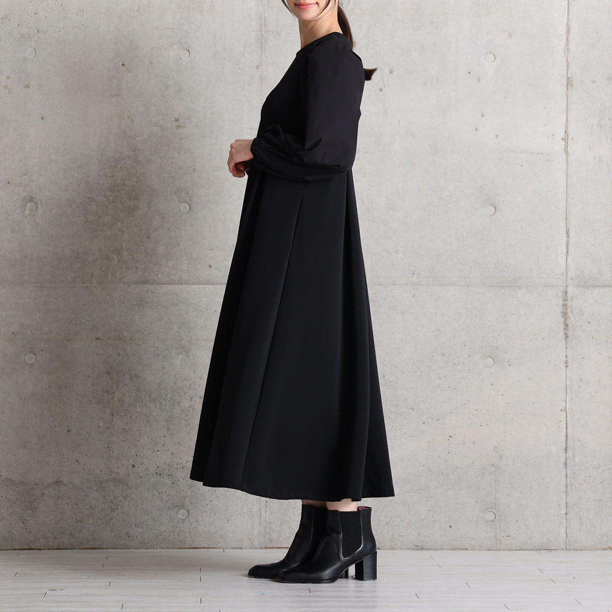 11月上旬お届け予定『Drape knit』 Long dress【全2色】の画像