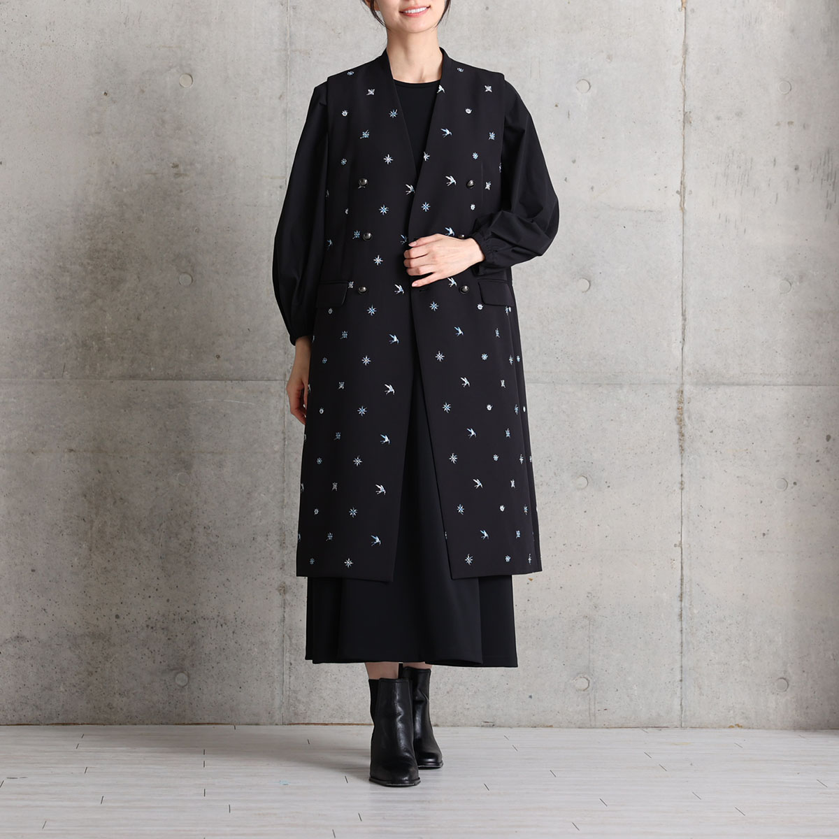 11月上旬お届け予定『Drape knit』 Long dress【全2色】の画像