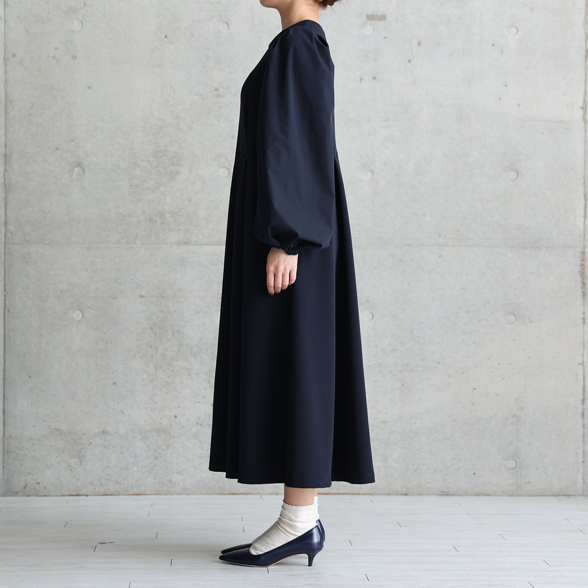 11月上旬お届け予定『Drape knit』 Long dress【全2色】の画像