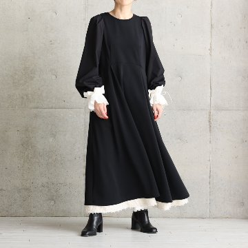 11月上旬お届け予定『Drape knit』 Long dress【全2色】の画像