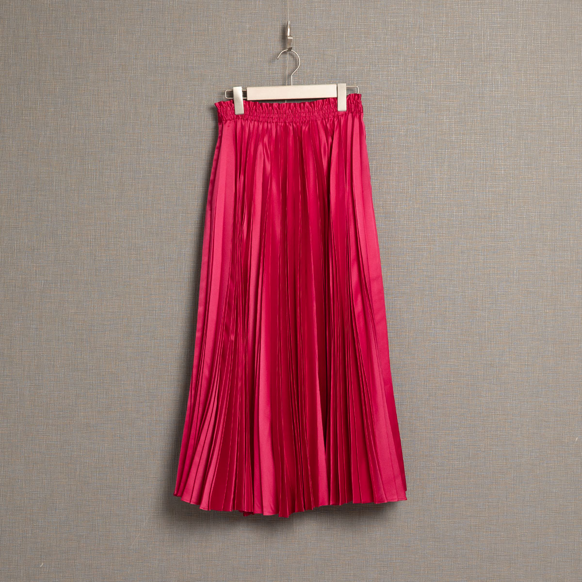 11月上旬お届け予定『Function satin pleats』 long skirt 【全4色】の画像