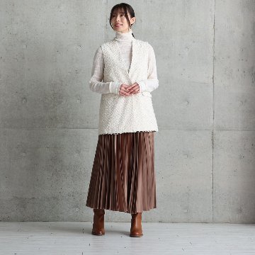 11月上旬お届け予定『Function satin pleats』 long skirt 【全4色】の画像