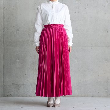 11月上旬お届け予定『Function satin pleats』 long skirt 【全4色】の画像