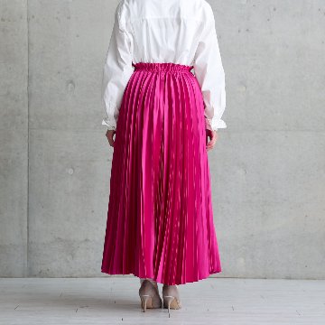 11月上旬お届け予定『Function satin pleats』 long skirt 【全4色】の画像