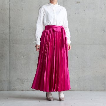 11月上旬お届け予定『Function satin pleats』 long skirt 【全4色】の画像