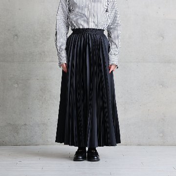 11月上旬お届け予定『Function satin pleats』 long skirt 【全4色】の画像