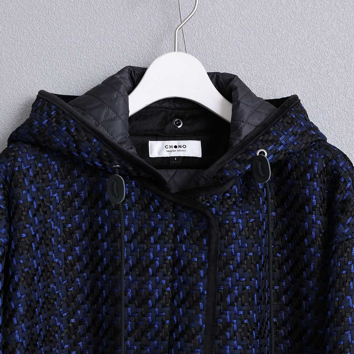 12月上旬届け予定『Tulle houndstooth tweed』2WAY Long Coat 【全2色】の画像