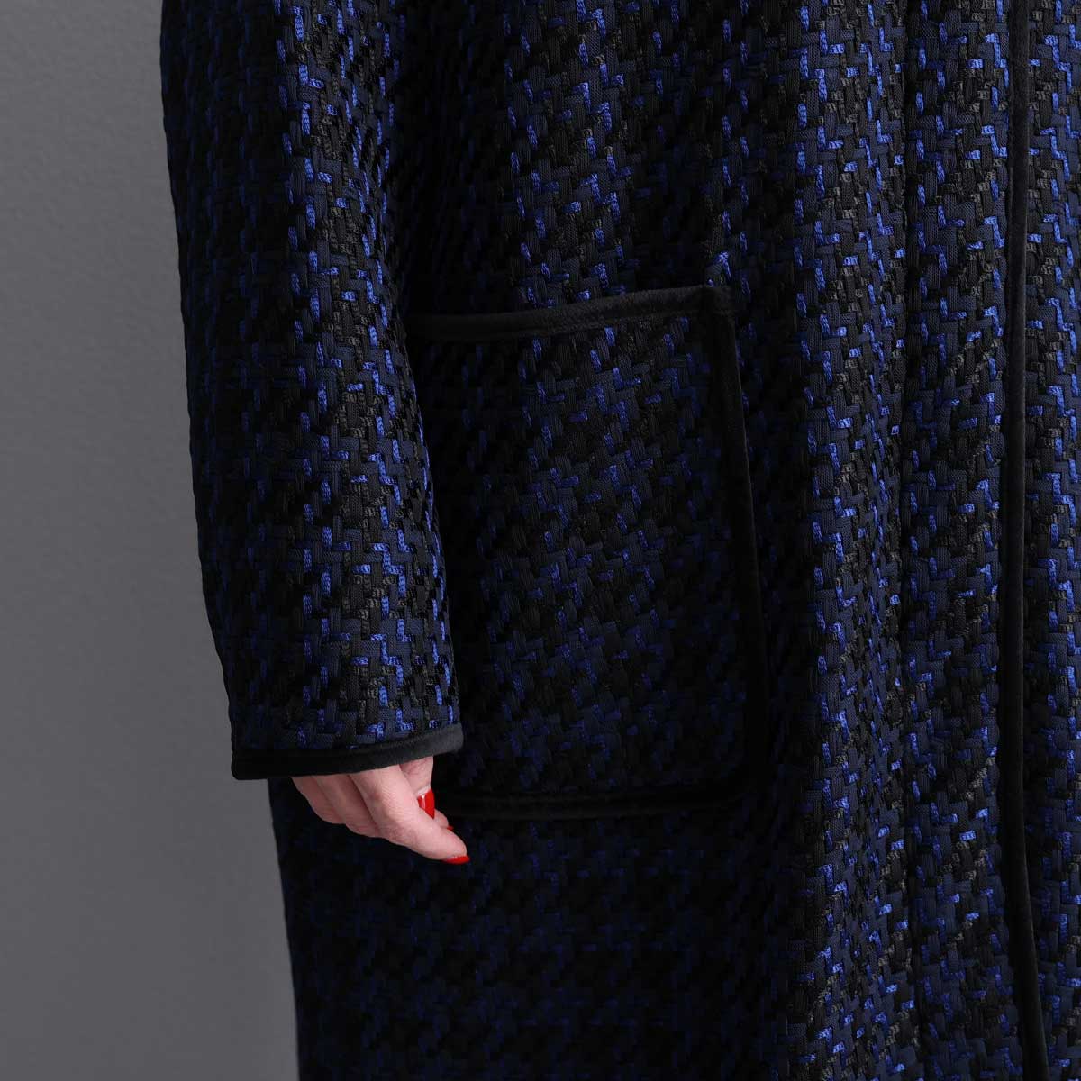 12月上旬届け予定『Tulle houndstooth tweed』2WAY Long Coat 【全2色】の画像