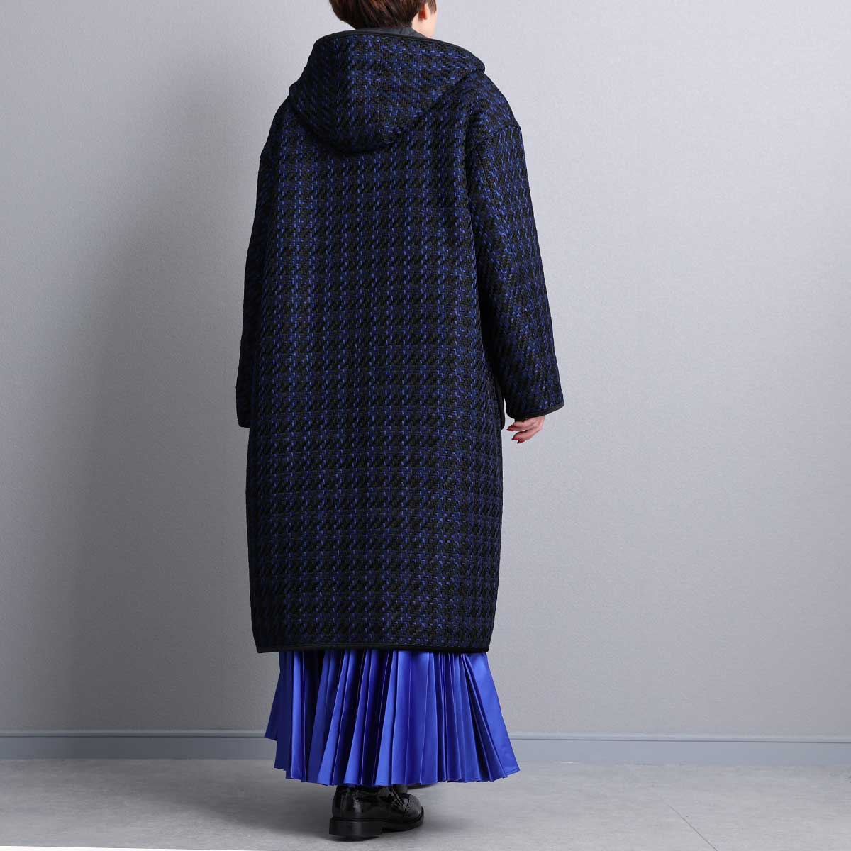 12月上旬届け予定『Tulle houndstooth tweed』2WAY Long Coat 【全2色】の画像