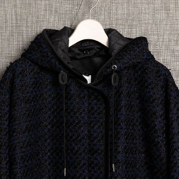 12月上旬届け予定『Tulle houndstooth tweed』2WAY Long Coat 【全2色】の画像