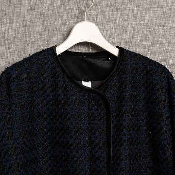 12月上旬届け予定『Tulle houndstooth tweed』2WAY Long Coat 【全2色】の画像