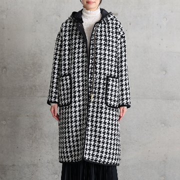 12月上旬届け予定『Tulle houndstooth tweed』2WAY Long Coat 【全2色】の画像