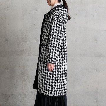 12月上旬届け予定『Tulle houndstooth tweed』2WAY Long Coat 【全2色】の画像