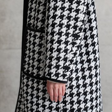 12月上旬届け予定『Tulle houndstooth tweed』2WAY Long Coat 【全2色】の画像