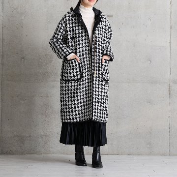 12月上旬届け予定『Tulle houndstooth tweed』2WAY Long Coat 【全2色】の画像