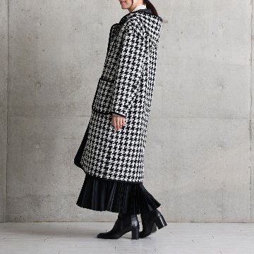 12月上旬届け予定『Tulle houndstooth tweed』2WAY Long Coat 【全2色】の画像