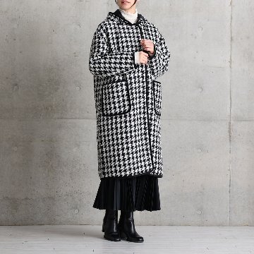 12月上旬届け予定『Tulle houndstooth tweed』2WAY Long Coat 【全2色】の画像