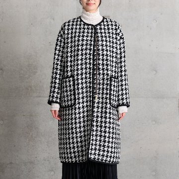 12月上旬届け予定『Tulle houndstooth tweed』2WAY Long Coat 【全2色】の画像