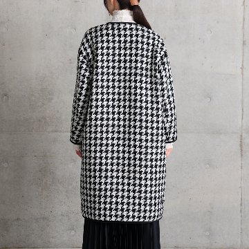 12月上旬届け予定『Tulle houndstooth tweed』2WAY Long Coat 【全2色】の画像