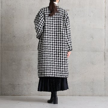 12月上旬届け予定『Tulle houndstooth tweed』2WAY Long Coat 【全2色】の画像