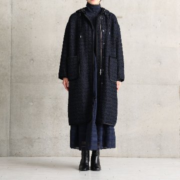 12月上旬届け予定『Tulle houndstooth tweed』2WAY Long Coat 【全2色】の画像