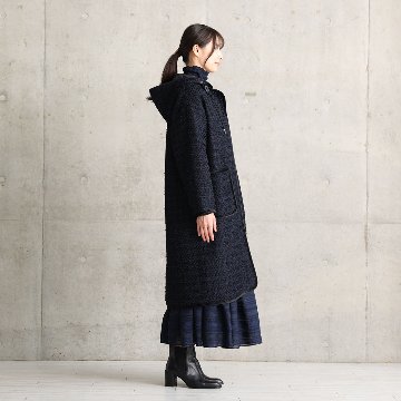 12月上旬届け予定『Tulle houndstooth tweed』2WAY Long Coat 【全2色】の画像