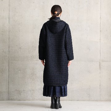 12月上旬届け予定『Tulle houndstooth tweed』2WAY Long Coat 【全2色】の画像