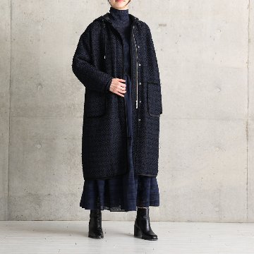 12月上旬届け予定『Tulle houndstooth tweed』2WAY Long Coat 【全2色】の画像