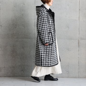 12月上旬届け予定『Tulle houndstooth tweed』2WAY Long Coat 【全2色】の画像