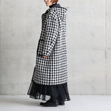 12月上旬届け予定『Tulle houndstooth tweed』2WAY Long Coat 【全2色】の画像