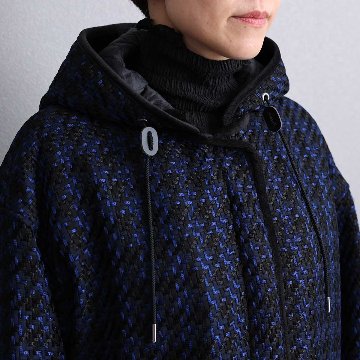 12月上旬届け予定『Tulle houndstooth tweed』2WAY Long Coat 【全2色】の画像